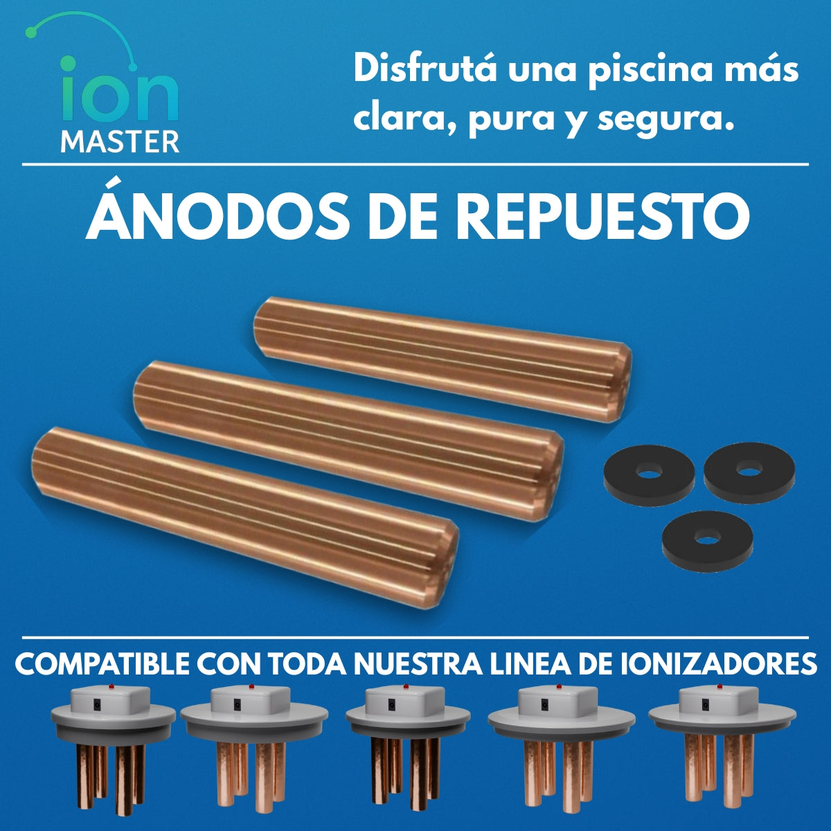 Juego De 3 Barras De Cobre P/ Ionizadores