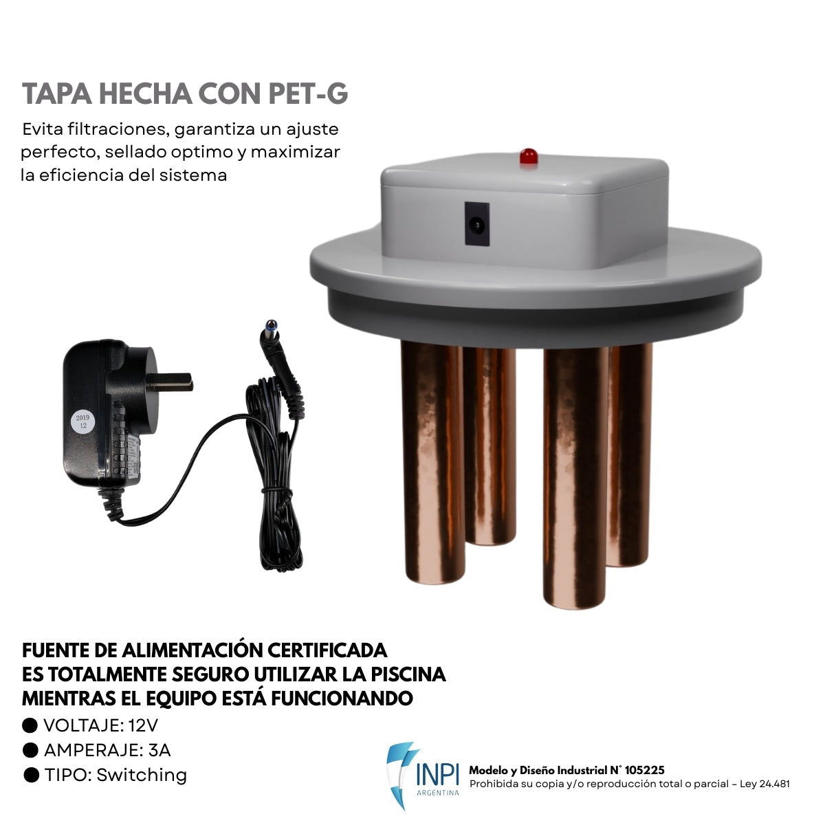Ionizador Para Piscinas P/bombas Fluvial Plata