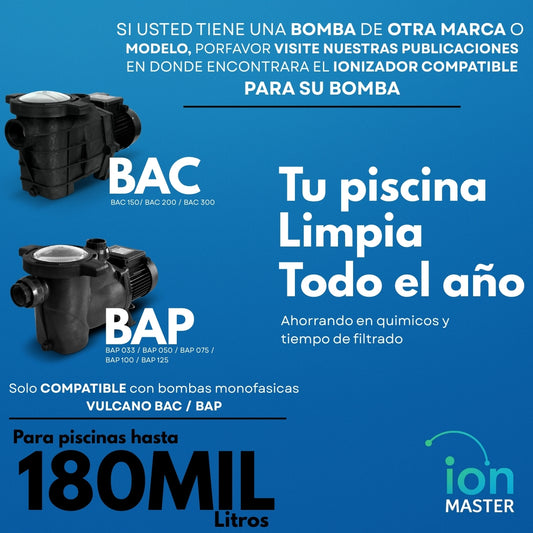 Ionizador Para Piscinas P/ Bombas Vulcano Bac - Bap