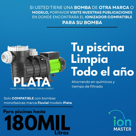 Ionizador Para Piscinas P/bombas Fluvial Plata