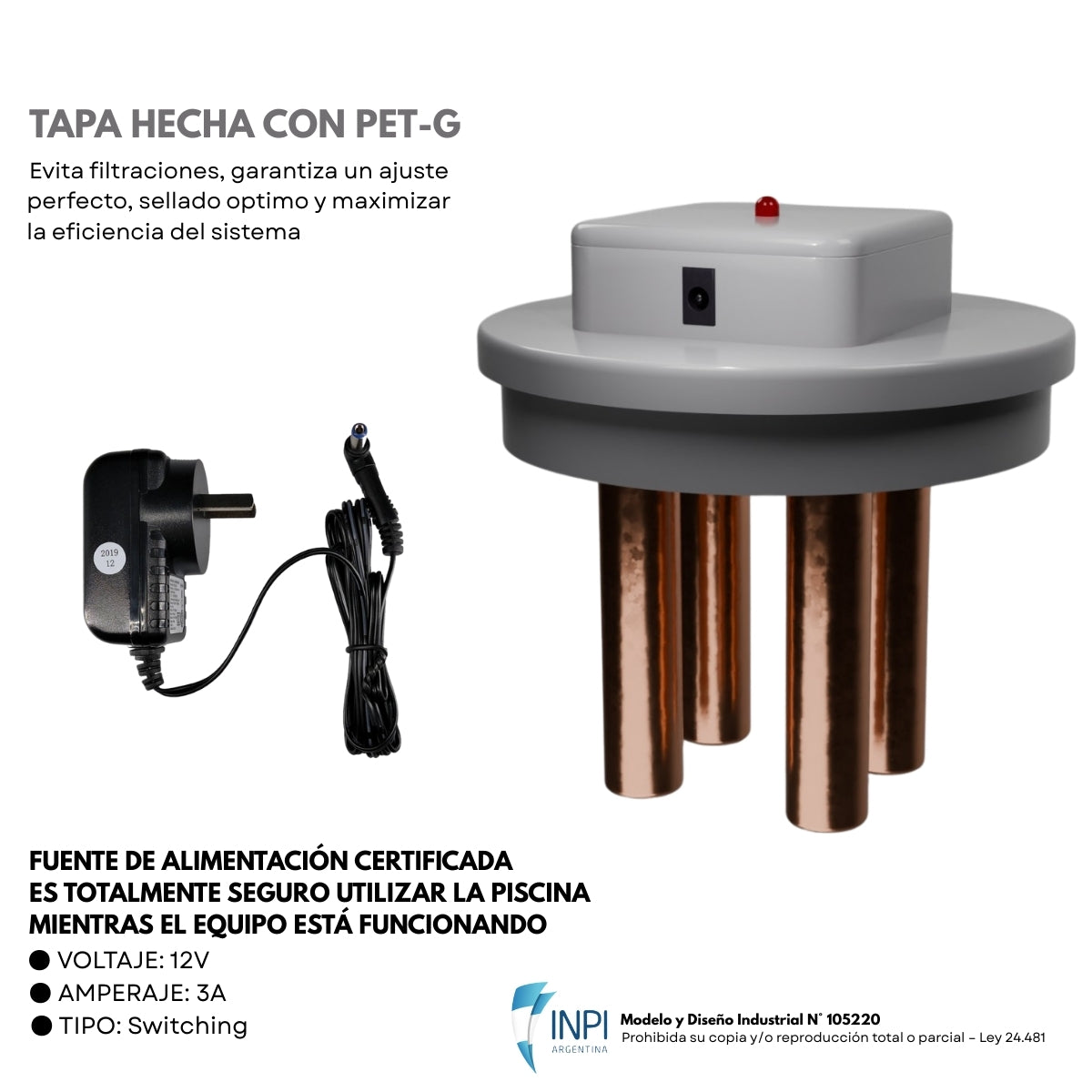 Ionizador Para Piscinas P/ Bombas Vulcano Bae Bas